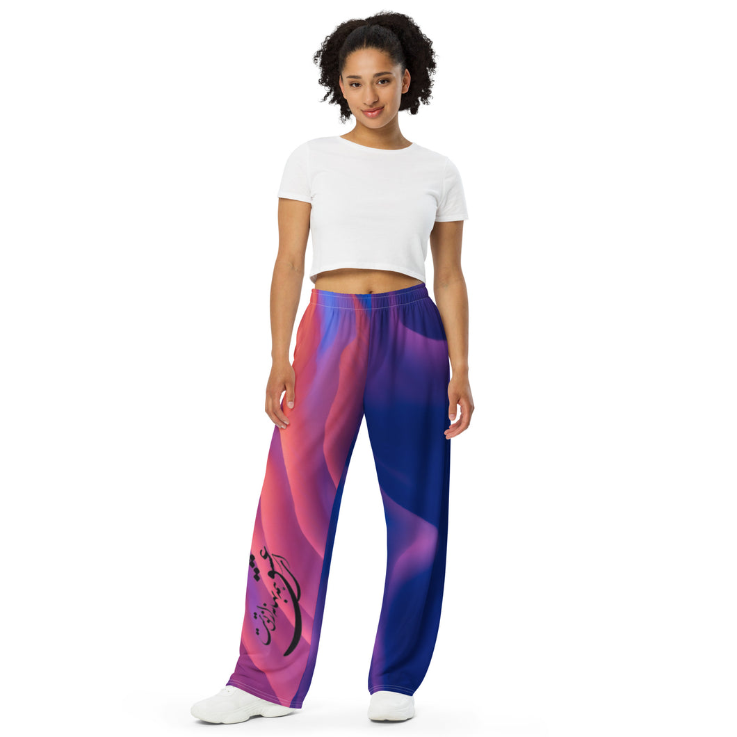 All-over print unisex wide-leg pants