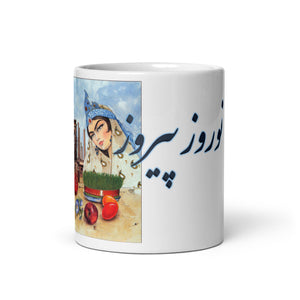 White glossy mug